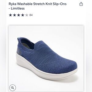 Ryka Navy Stretch Knit Slip-Ons